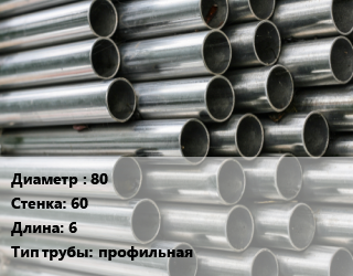 Труба оцинкованная 80 s=60 L=6 профильная, метр цена от 1315 сом / т, где купить, условия доставки в Оше и Ошской области